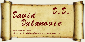 David Dulanović vizit kartica
